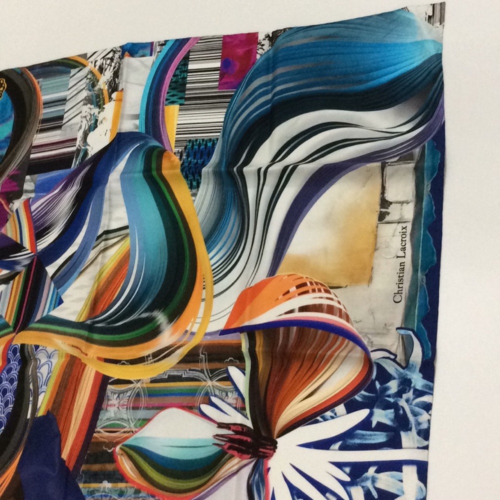 100% silk scarf. 34” square, Christian Lacroix